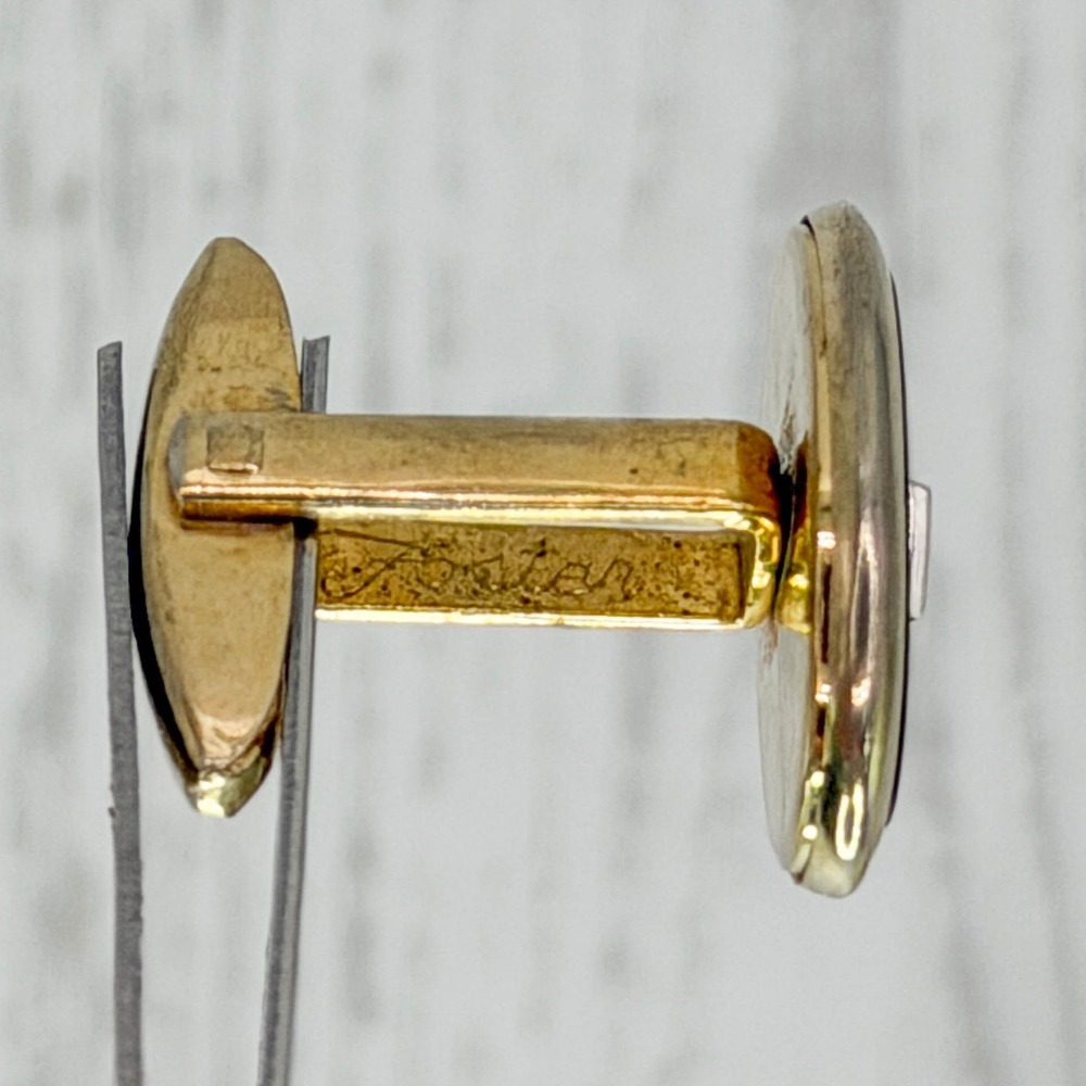 Vintage Foster Gold Tone Black Onyx Rhinestone Tie Clip and Cufflinks Set Mens - Picture 5 of 6